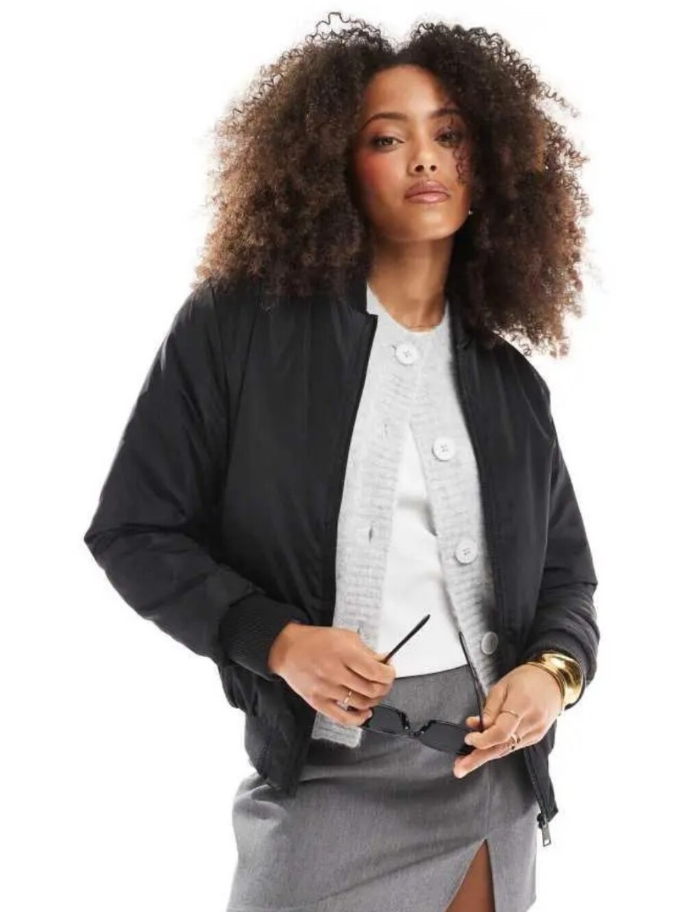 Brave Soul Black Lightweight Bomber Jacket